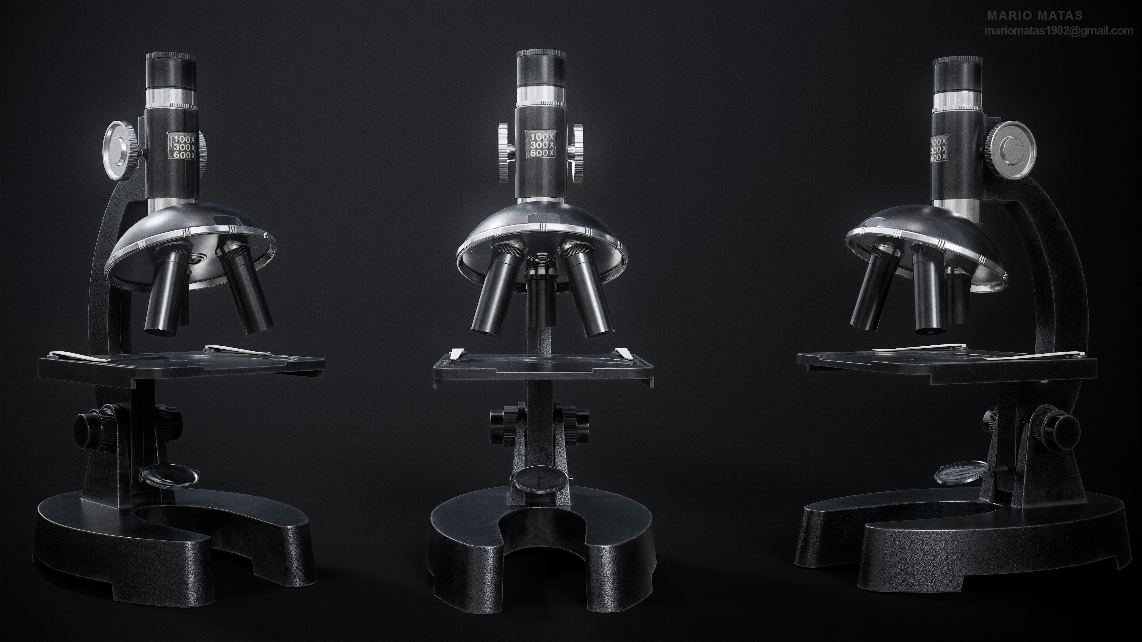 Microscope Low-poly 3D model_3