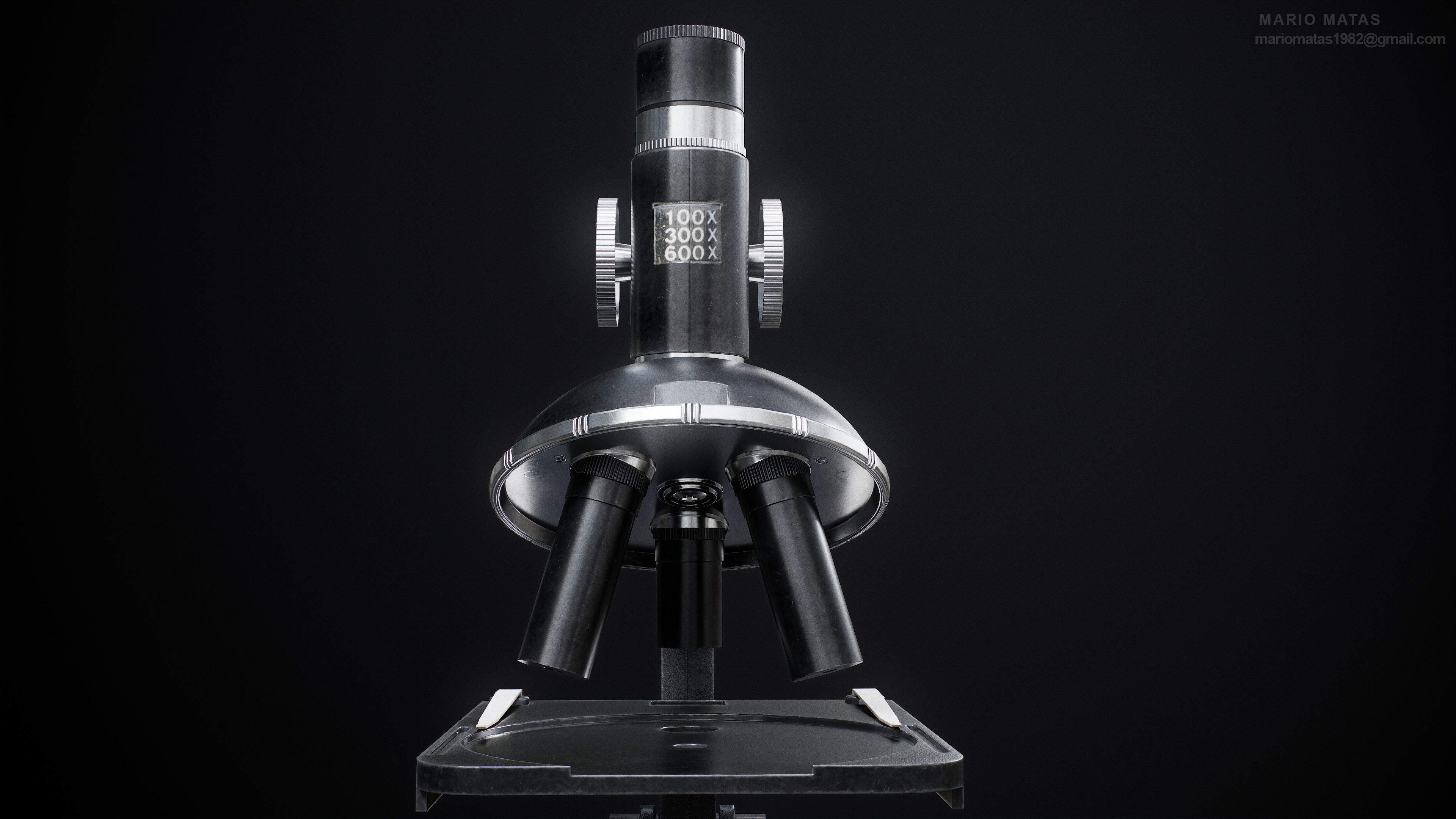 Microscope Low-poly 3D model_5