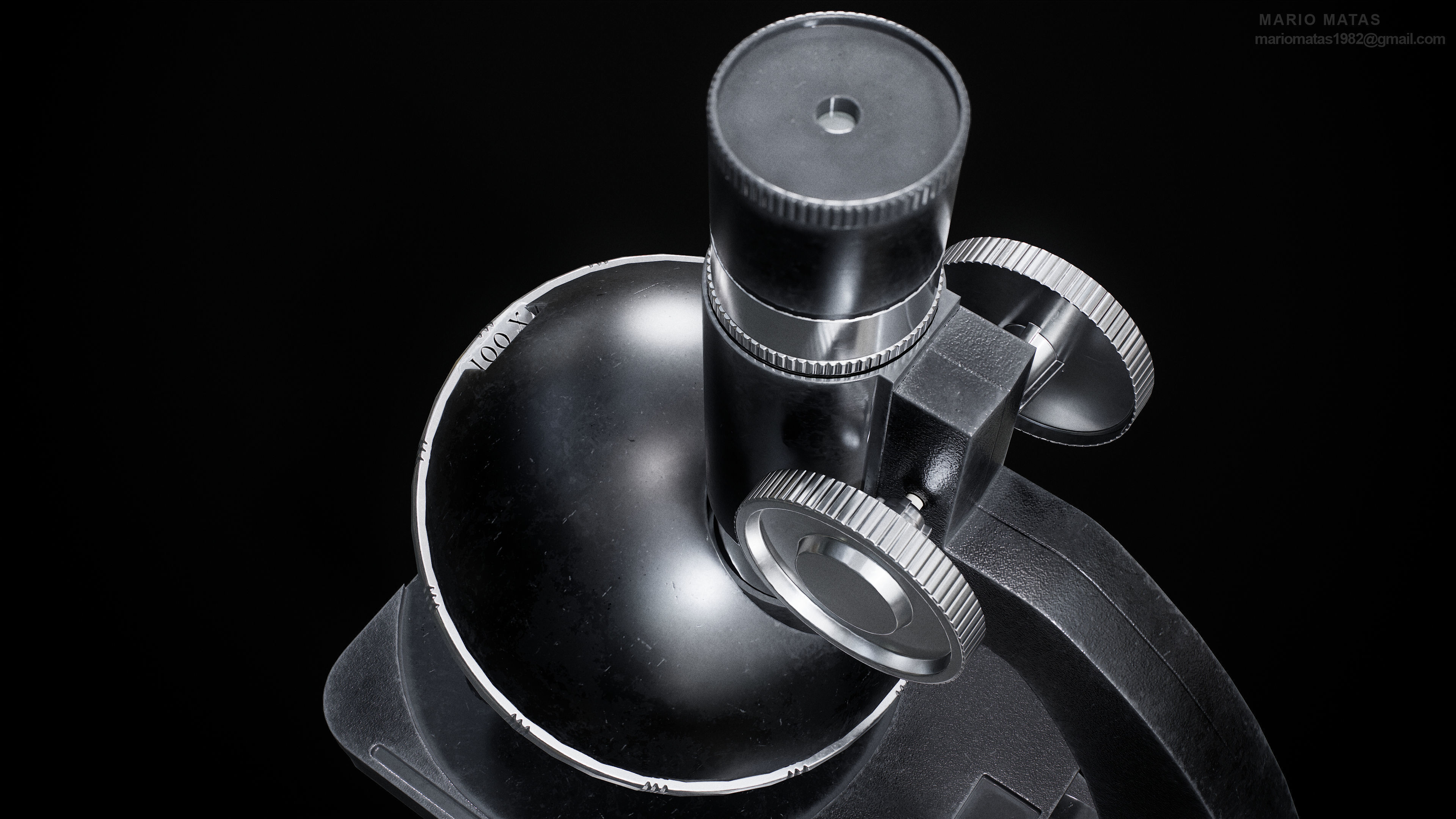 Microscope Low-poly 3D model_9