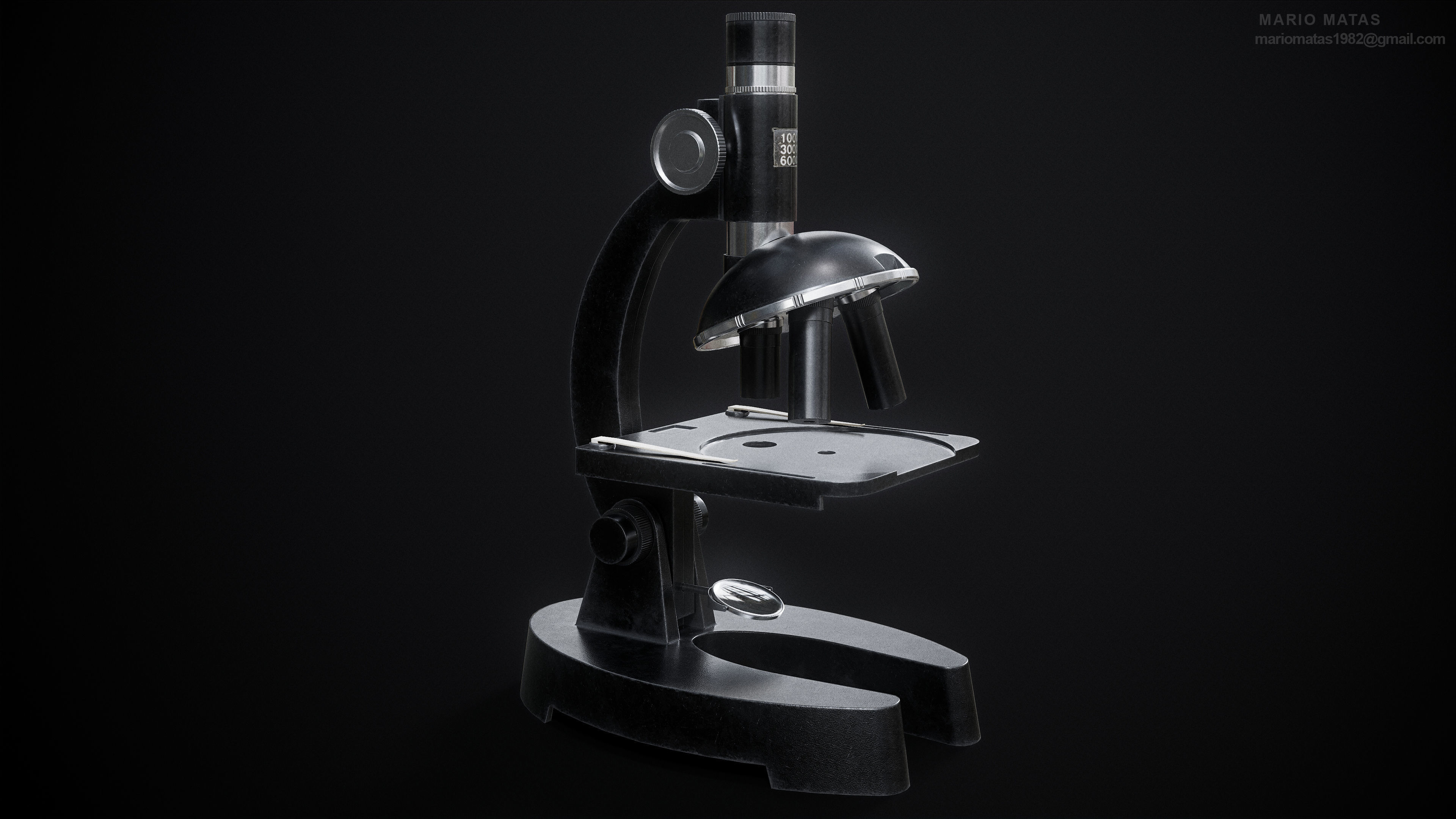 Microscope Low-poly 3D model_12