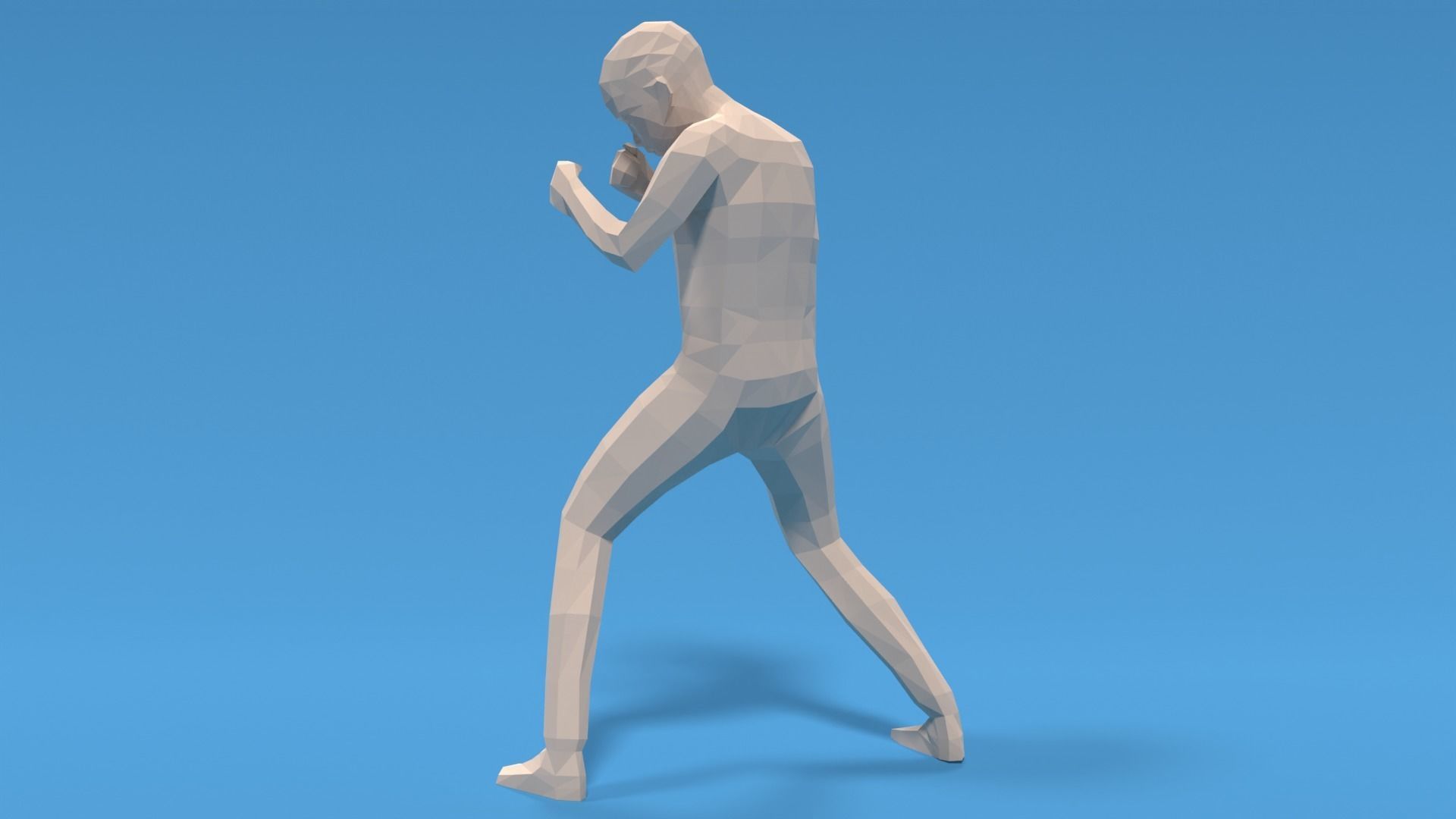 Low Poly Boxing Kid Low-poly 3D model_4