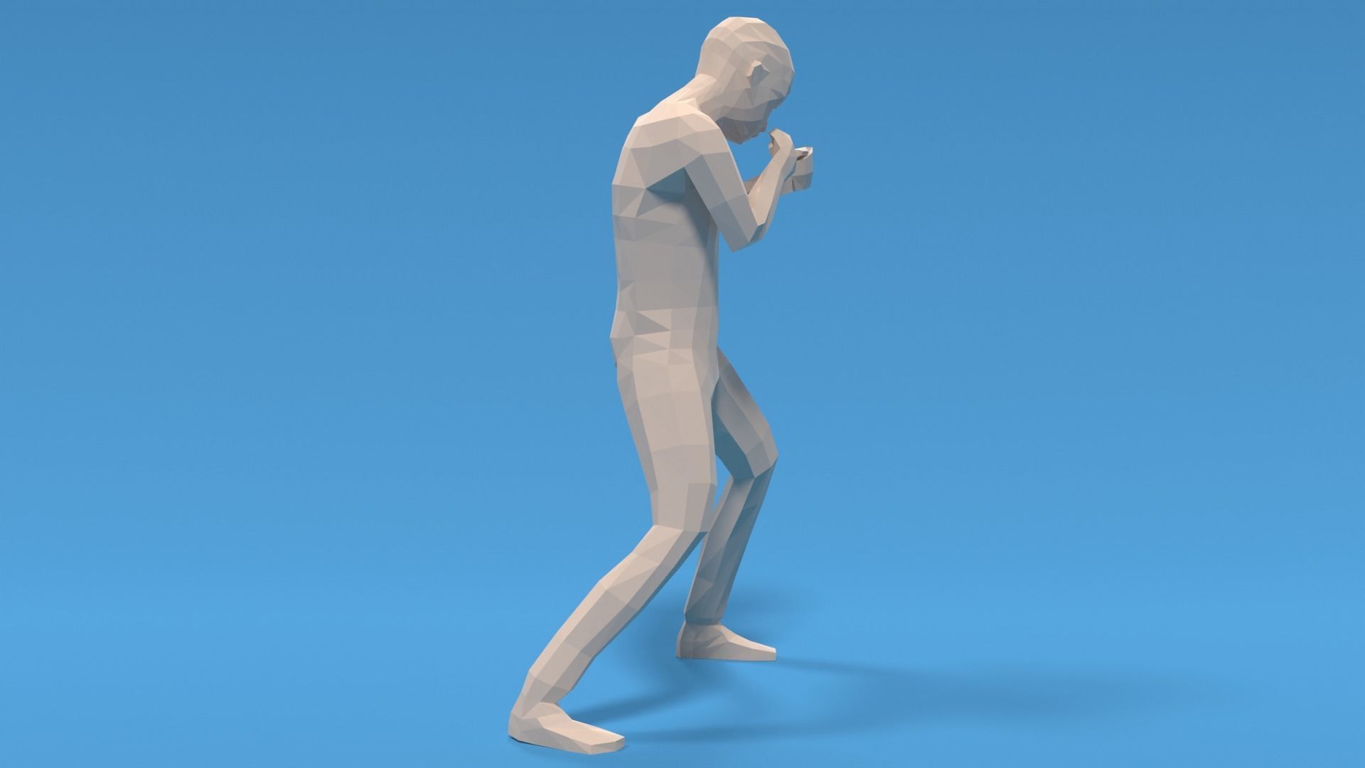 Low Poly Boxing Kid Low-poly 3D model_7