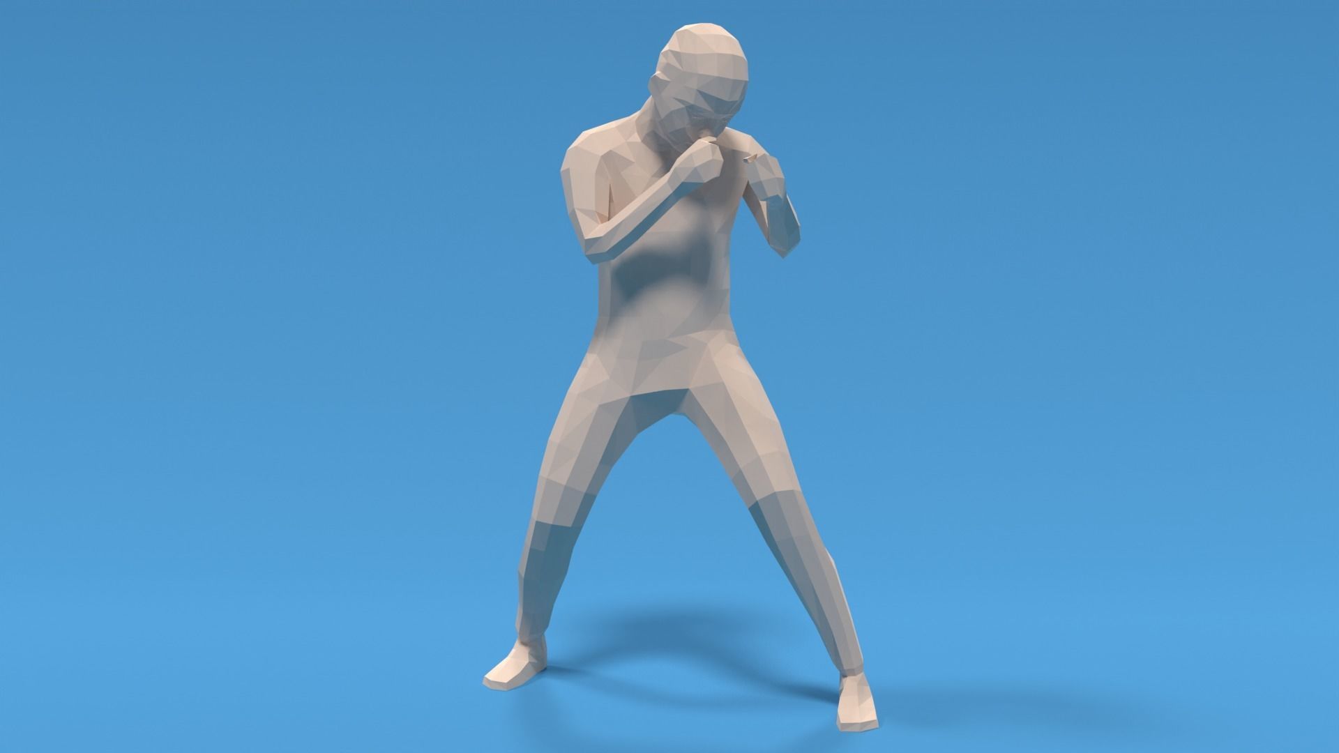 Low Poly Boxing Kid Low-poly 3D model_1