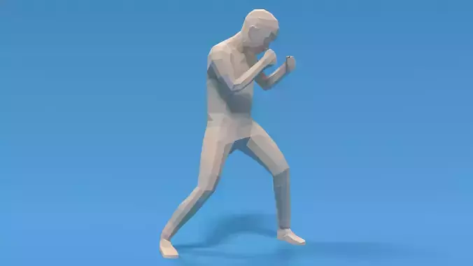 Low Poly Boxing Kid Low-poly 3D model