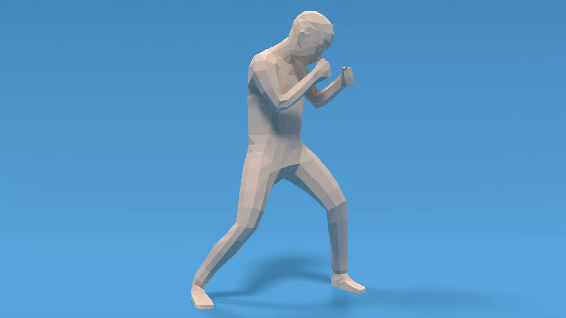 Low Poly Boxing Kid Low-poly 3D model_0