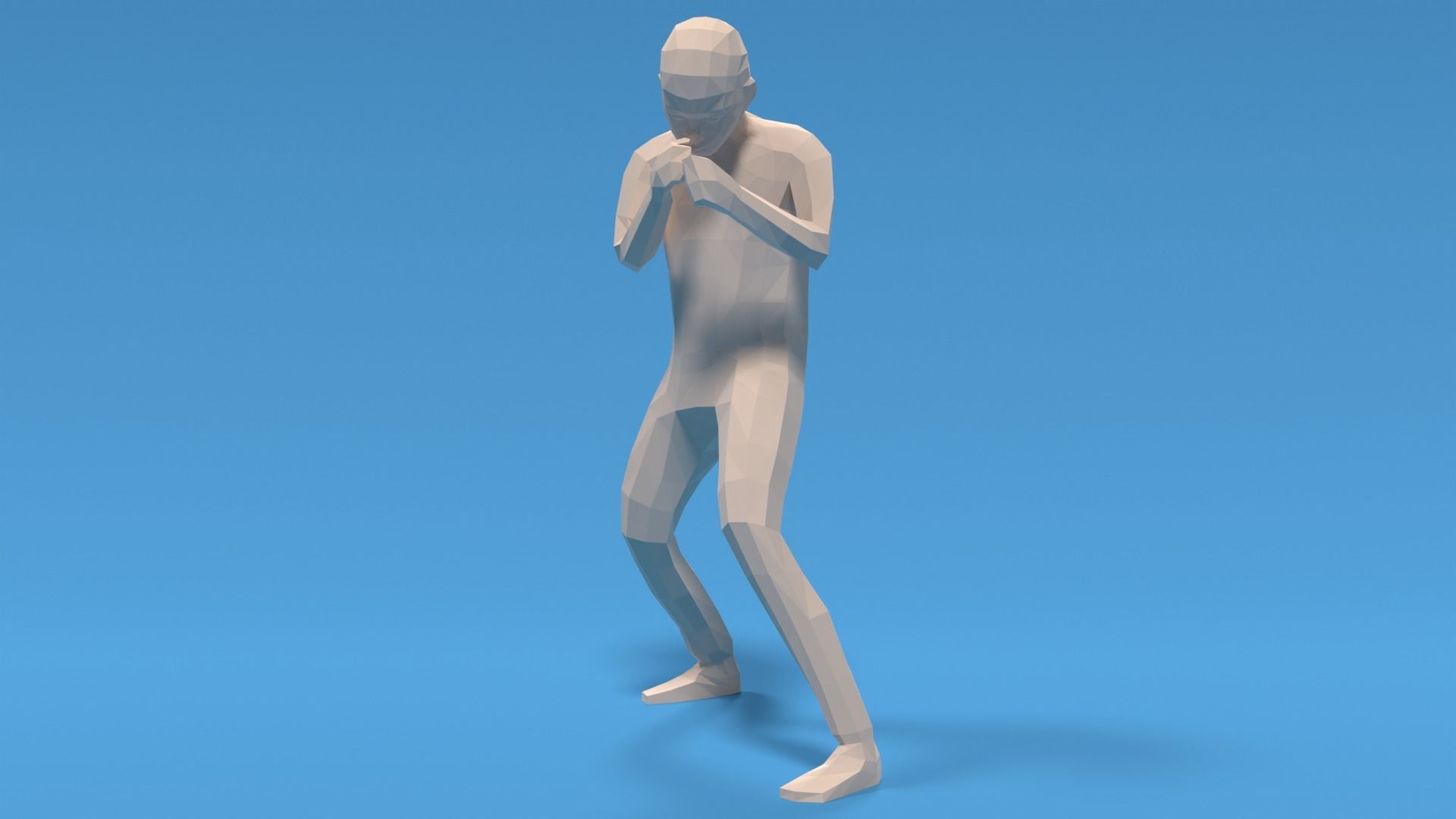 Low Poly Boxing Kid Low-poly 3D model_2
