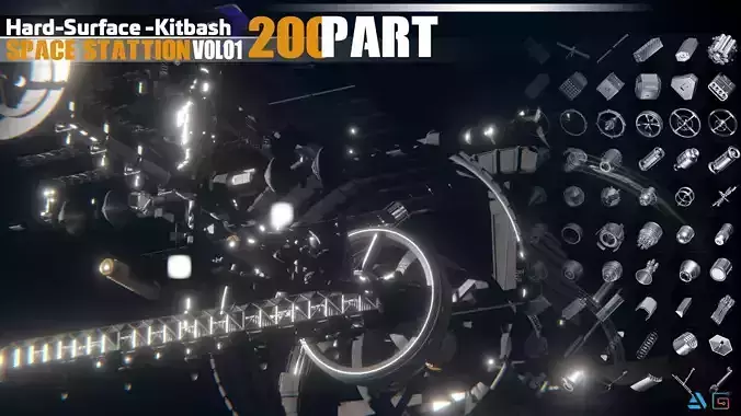 200 hardsurface SPACE STATION KITBASH VOL 01