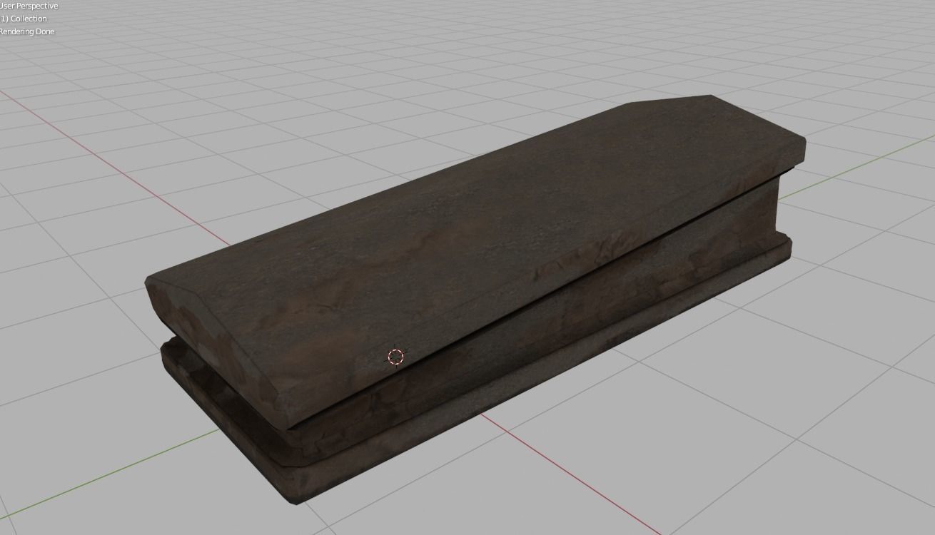 Grave Coffin 2 Low-poly 3D model_1