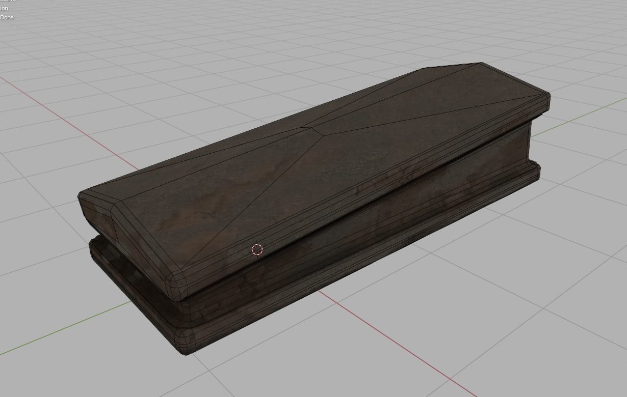 Grave Coffin 2 Low-poly 3D model_4