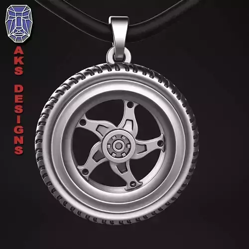  Pendant biker Jewelry tyre version 1