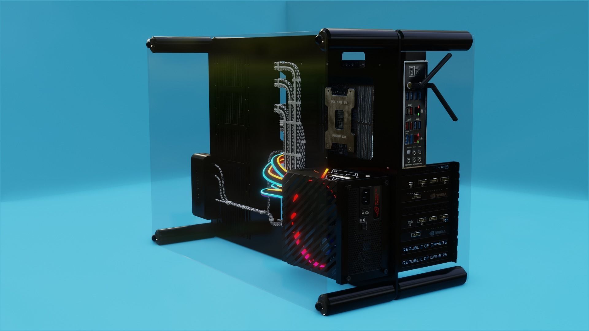 Raijintek Pean Mit Rog Zenith Extreme Alpha X RTX 2080TI SLI 3D model_4