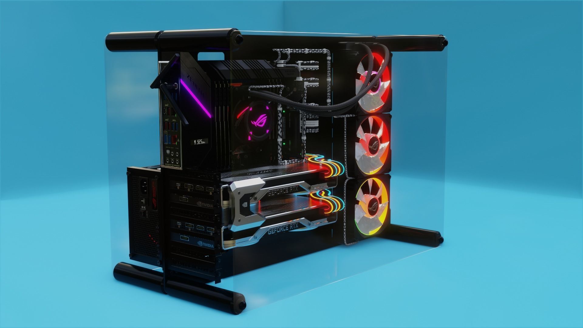 Raijintek Pean Mit Rog Zenith Extreme Alpha X RTX 2080TI SLI 3D model_5