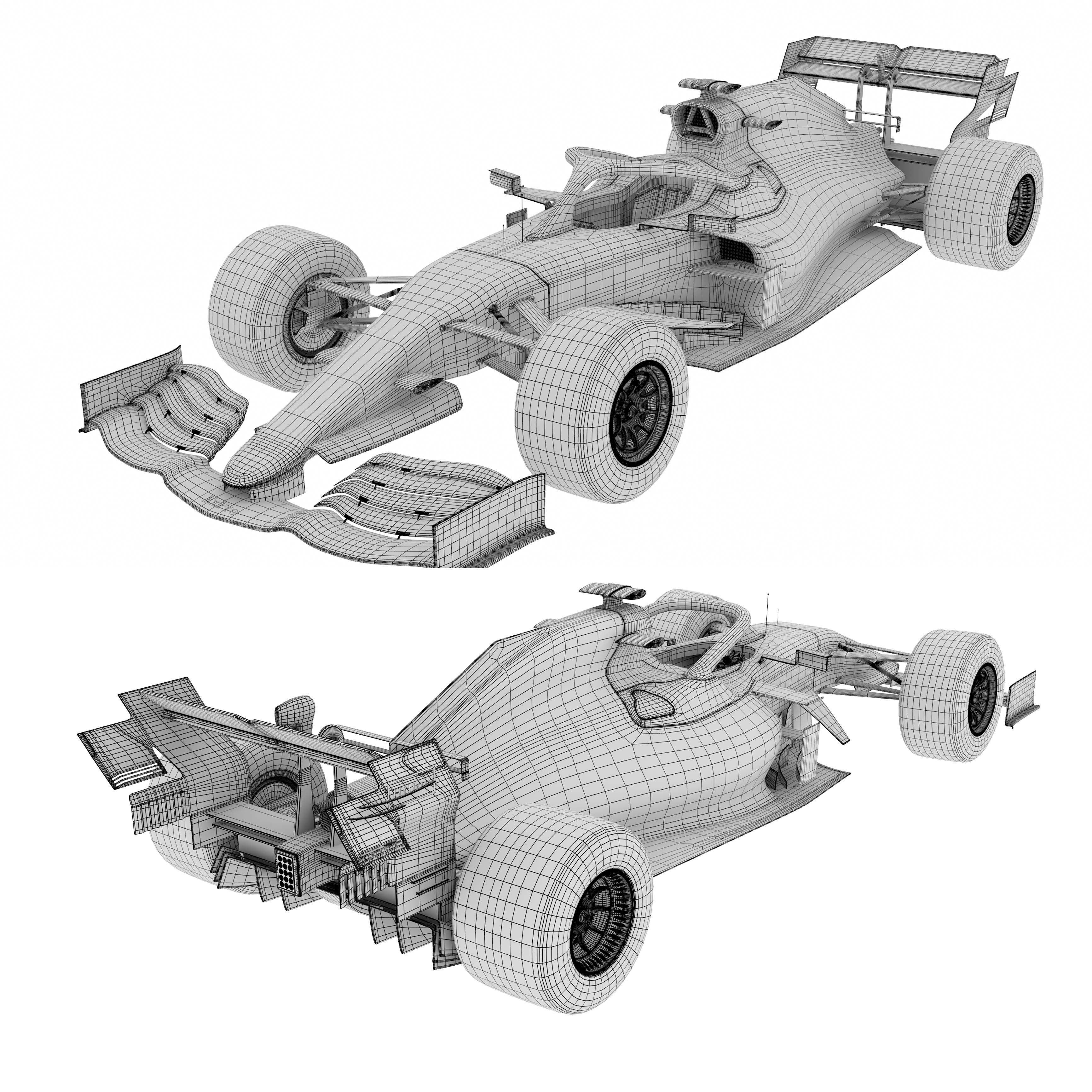 formula 1 mclaren car 3D model_4