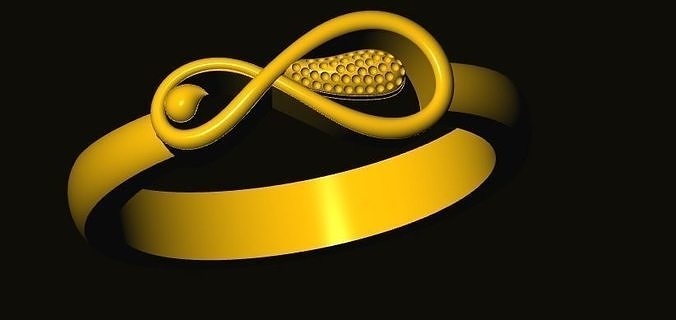 rings gold ring with infinity symbol 3D print model