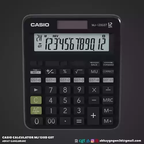 CASIO CALCULATOR MJ 120D GST 3D model
