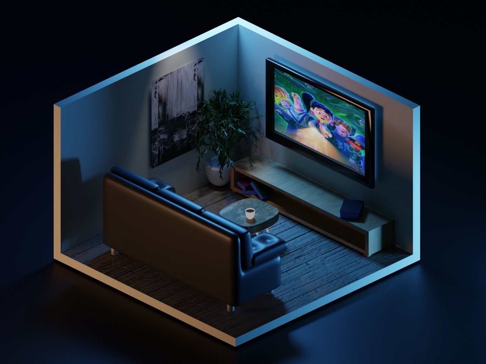 movie room 3D model_3