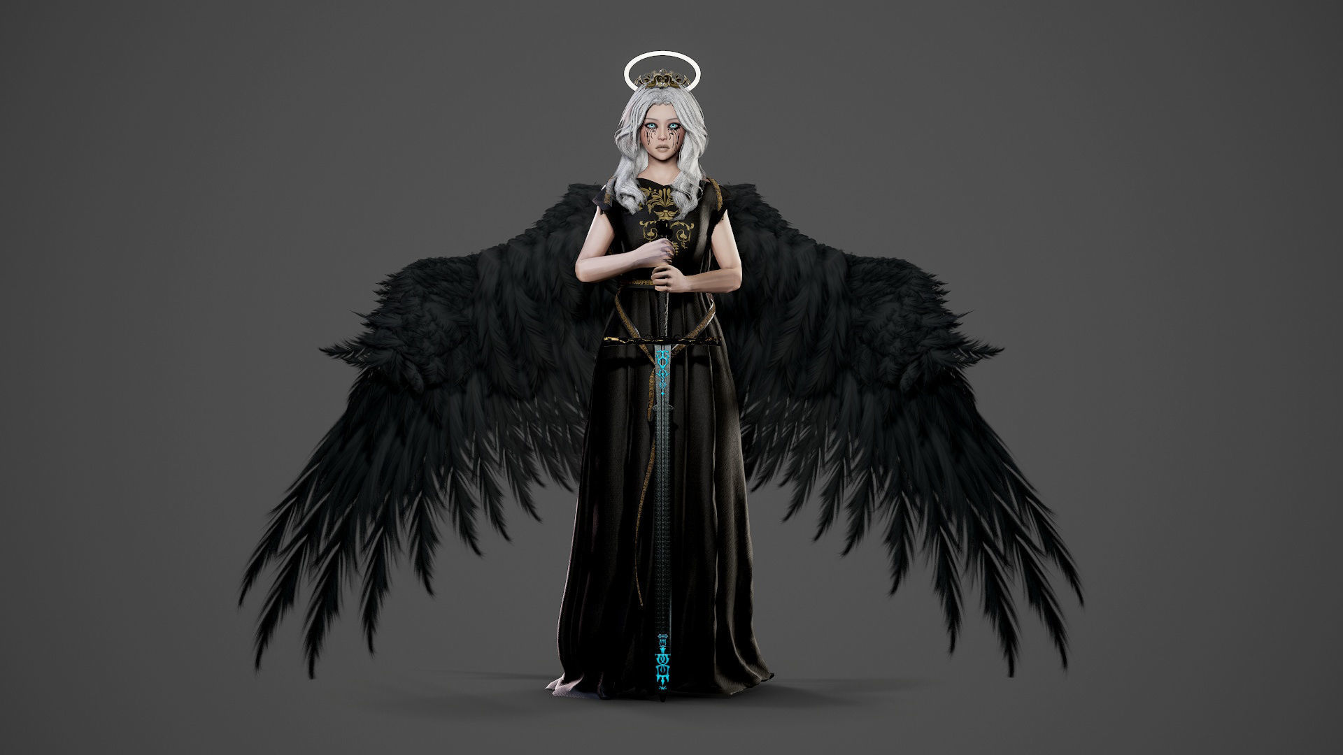 Nemesis - Game Ready angel Low-poly 3D model_16