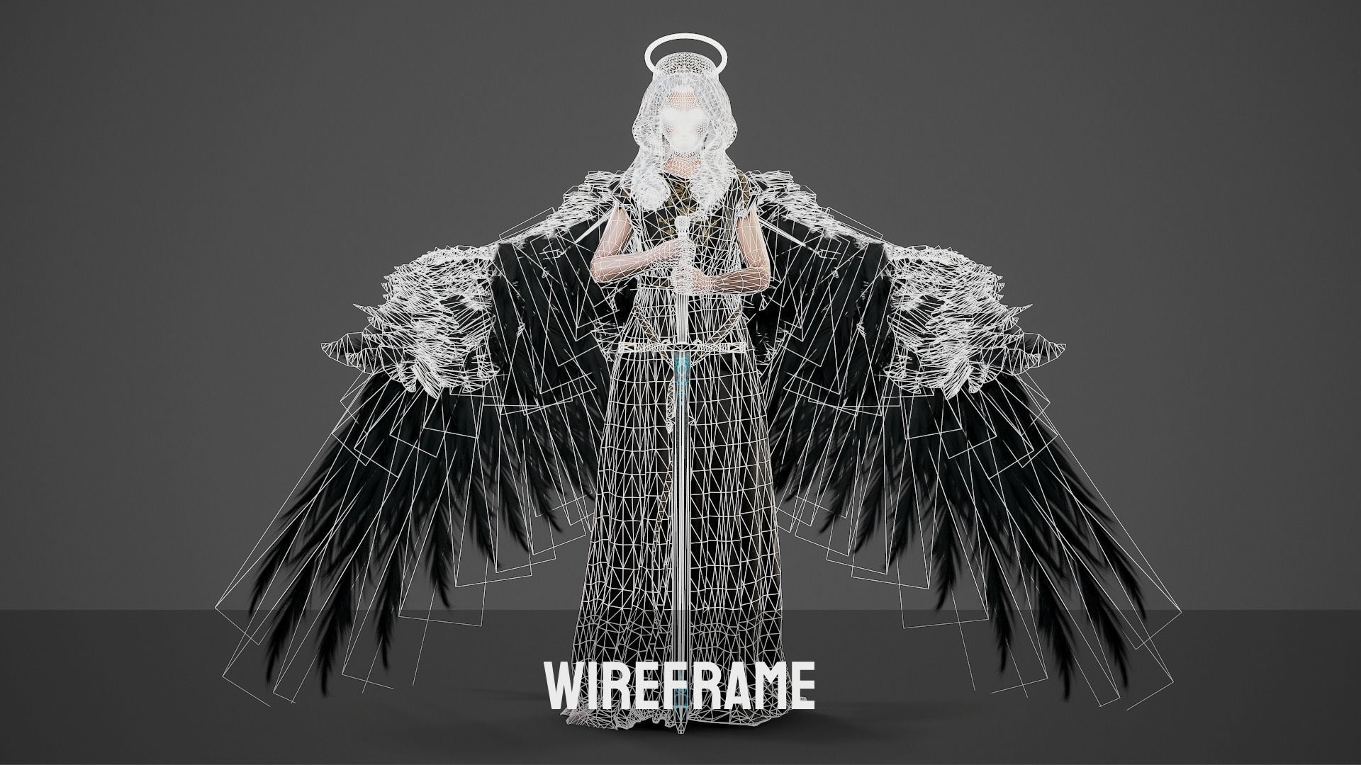 Nemesis - Game Ready angel Low-poly 3D model_7