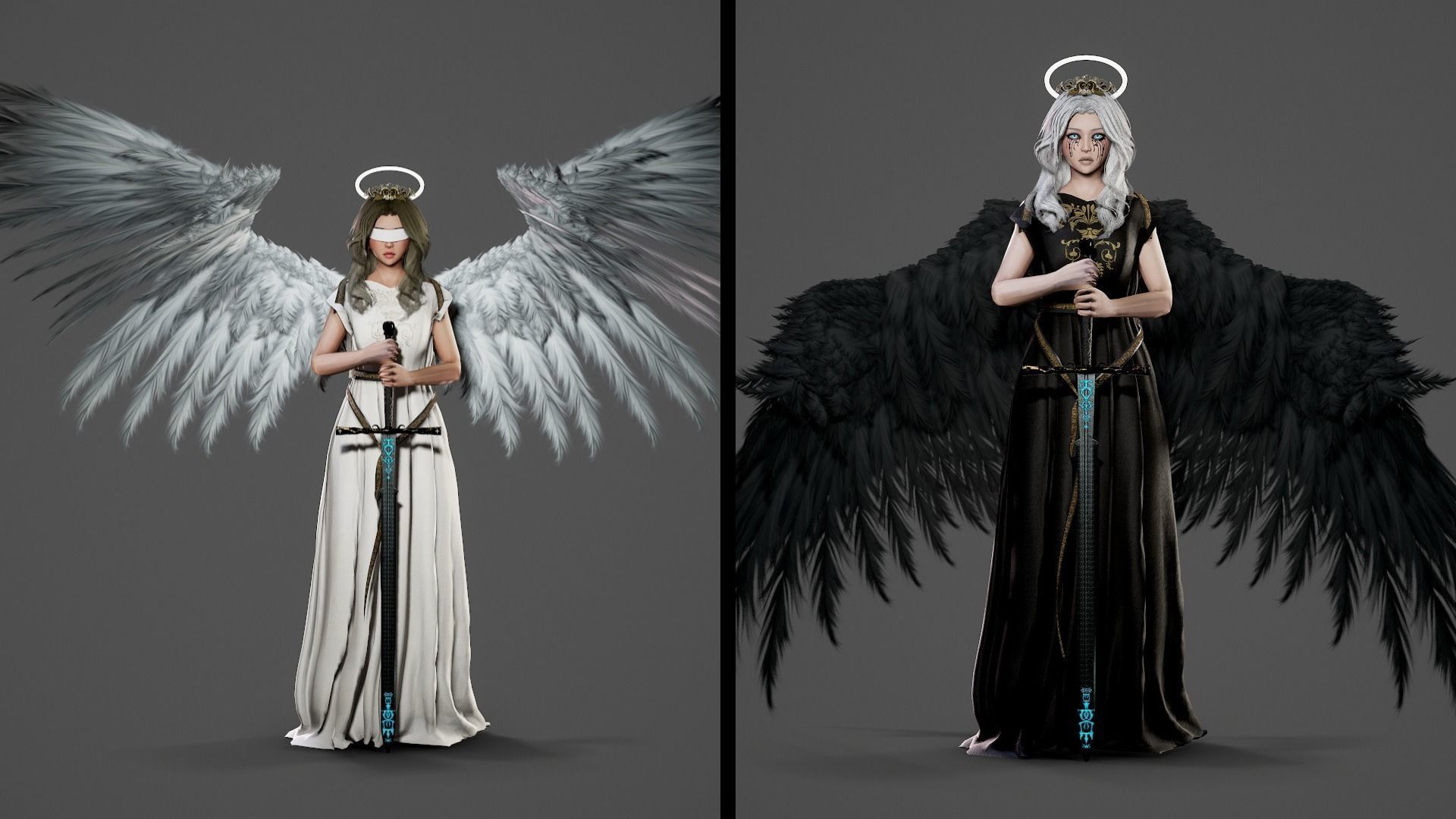 Nemesis - Game Ready angel Low-poly 3D model_2