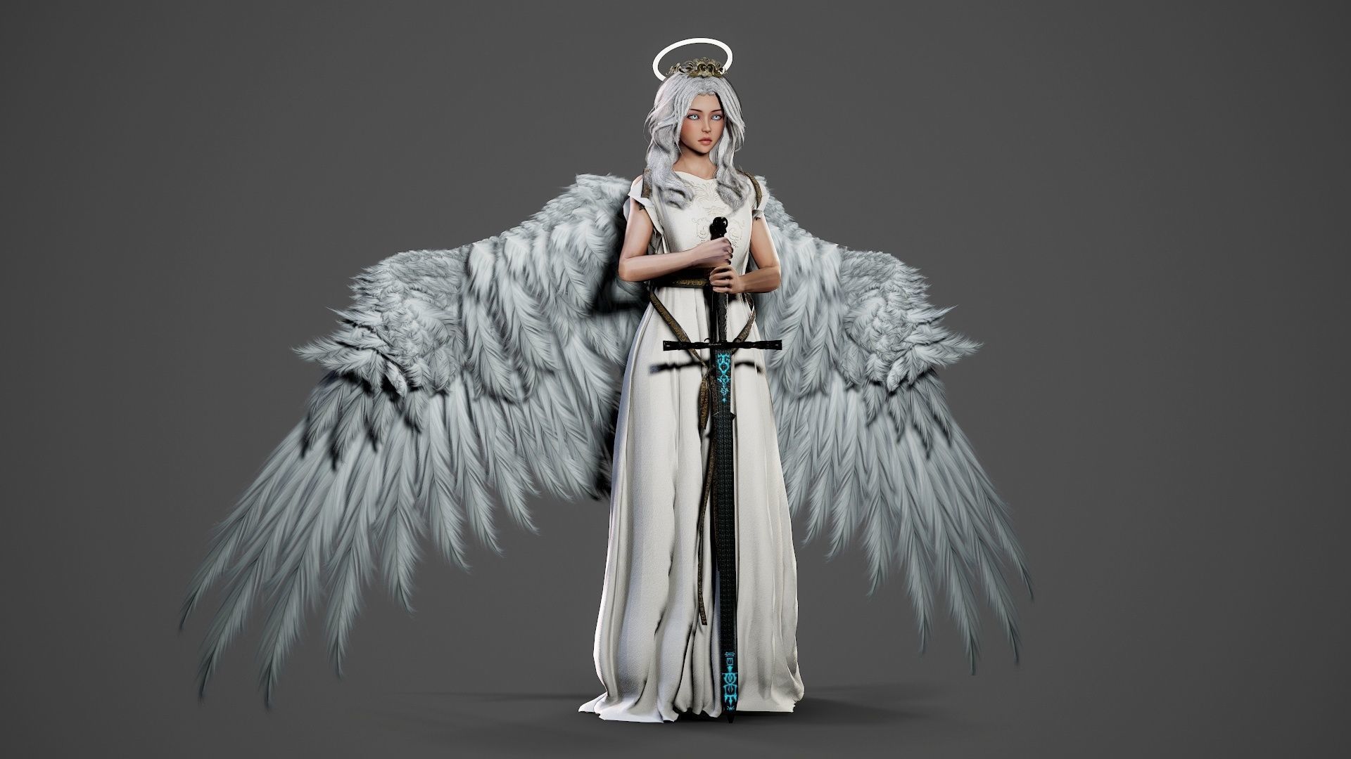 Nemesis - Game Ready angel Low-poly 3D model_15