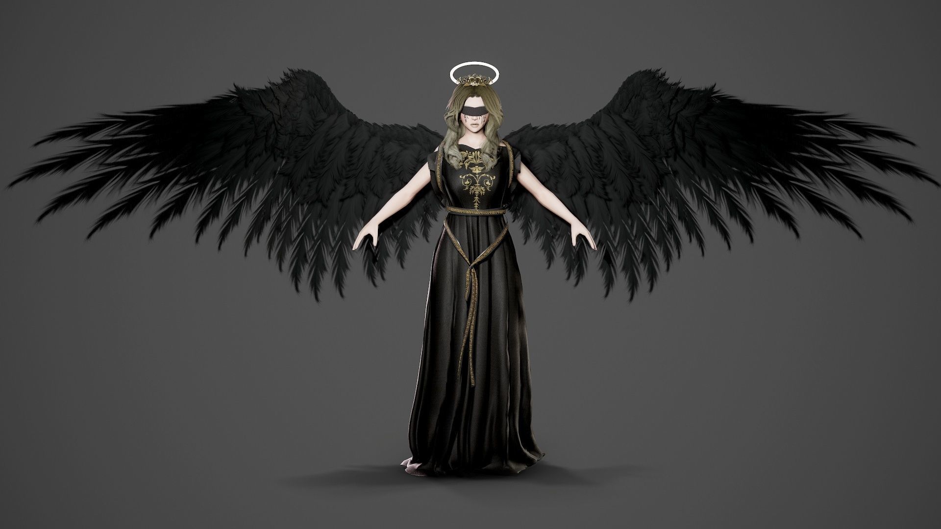 Nemesis - Game Ready angel Low-poly 3D model_12