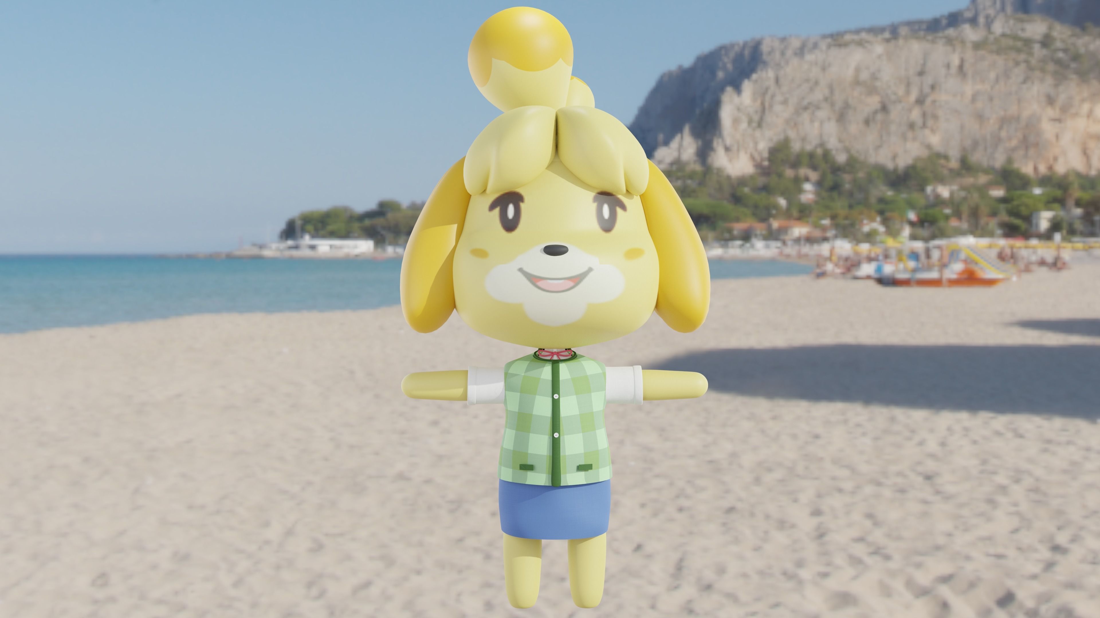 Isabelle - Animal Crossing  3D model_8