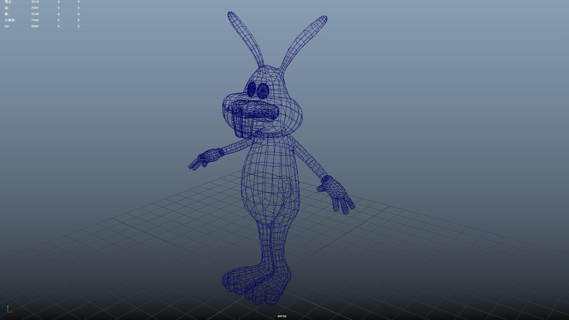 cartoon rabbit anthropomorphic qute cuddling bunny  metaverse 3D model_8