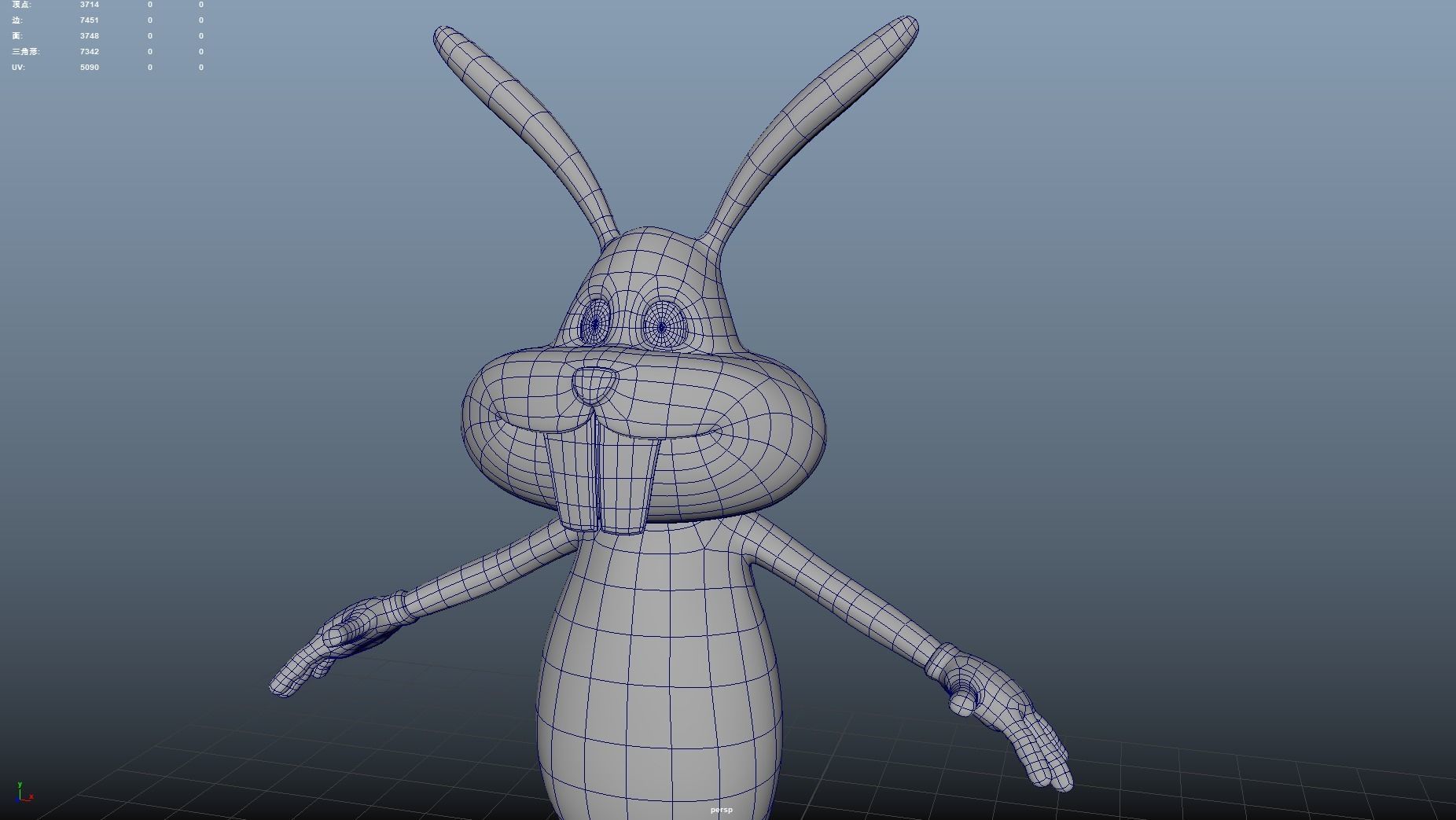 cartoon rabbit anthropomorphic qute cuddling bunny  metaverse 3D model_5
