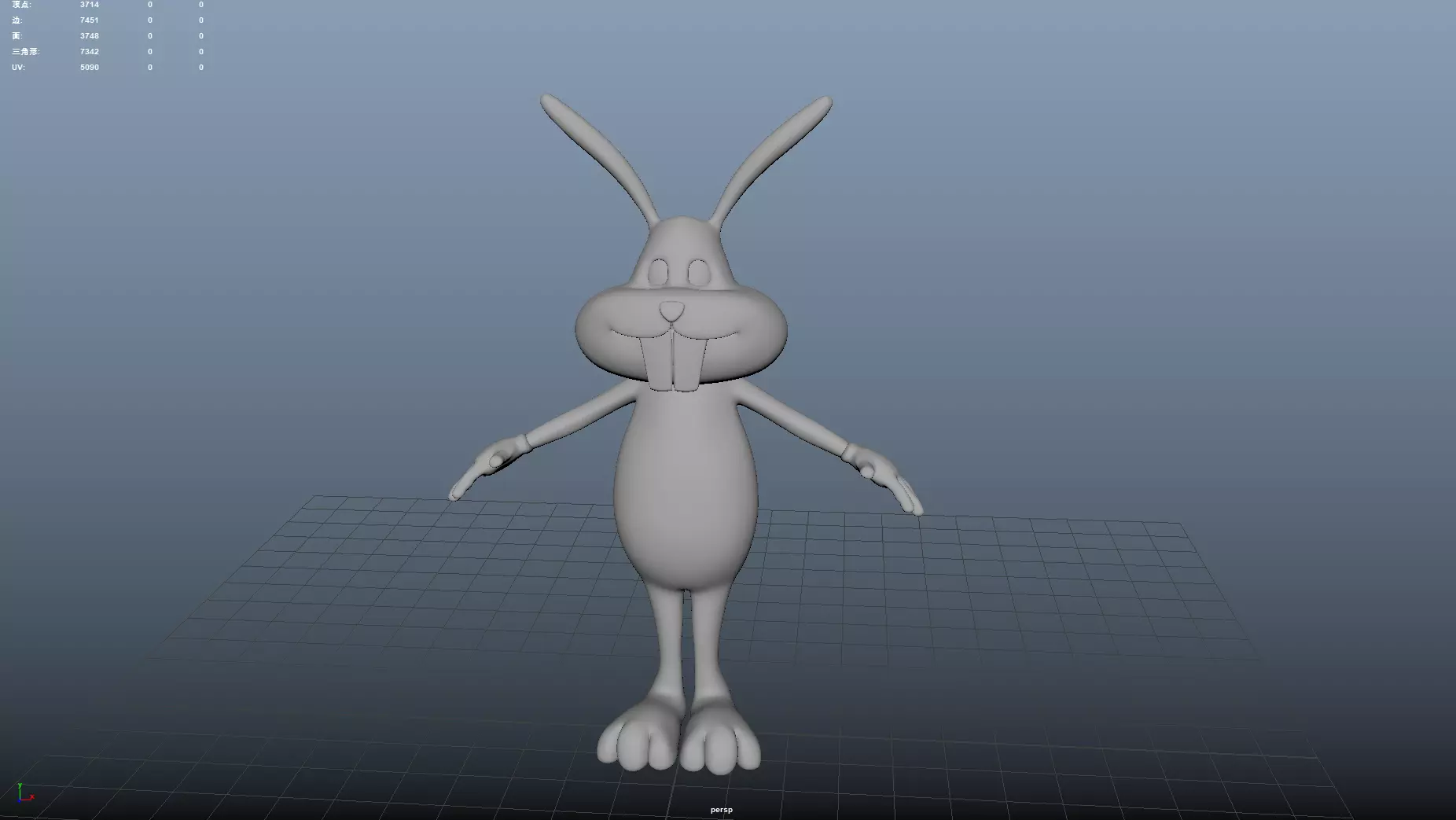 cartoon rabbit anthropomorphic qute cuddling bunny  metaverse 3D model_0