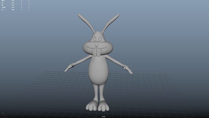 cartoon rabbit anthropomorphic qute cuddling bunny  metaverse 3D model