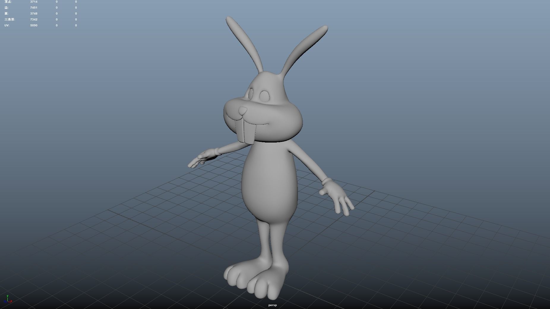 cartoon rabbit anthropomorphic qute cuddling bunny  metaverse 3D model_2