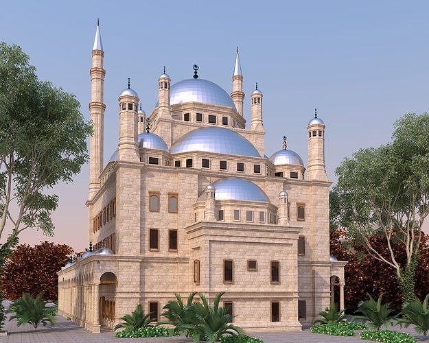 The Mosque Of Mohammed Ali Low-poly 3D model