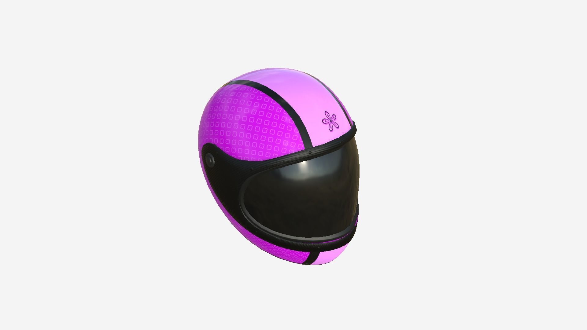 Cartoon Helmet Kart A05 Pink - Character Design Low-poly 3D model_2