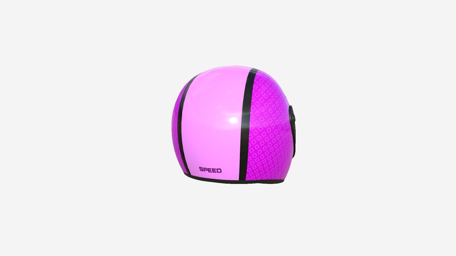 Cartoon Helmet Kart A05 Pink - Character Design Low-poly 3D model_4