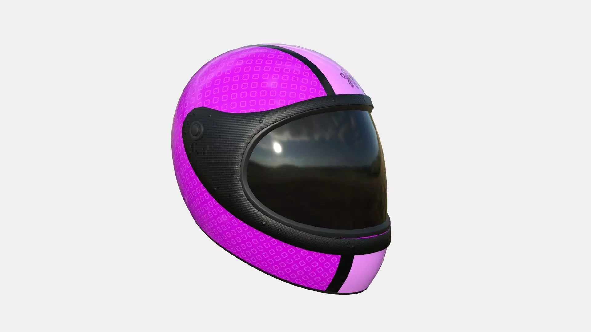 Cartoon Helmet Kart A05 Pink - Character Design Low-poly 3D model_0