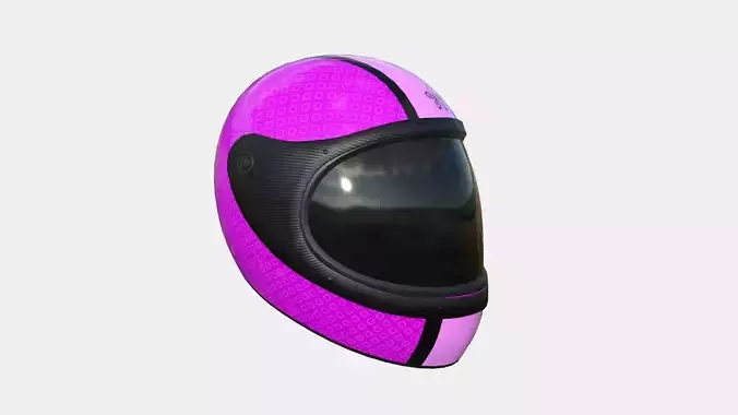 Cartoon Helmet Kart A05 Pink - Character Design Low-poly 3D model