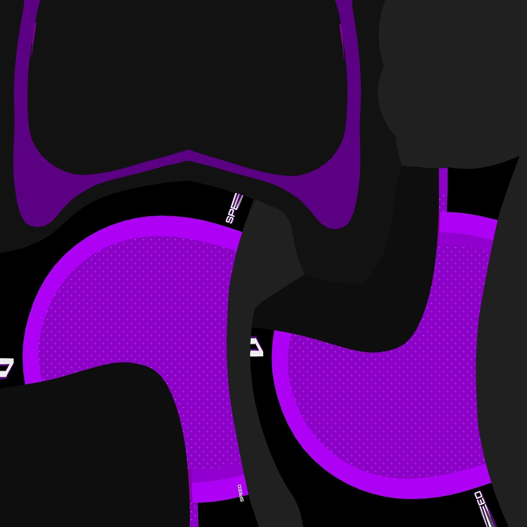 Cartoon Helmet Kart A06 Purple - Character Design Low-poly 3D model_17