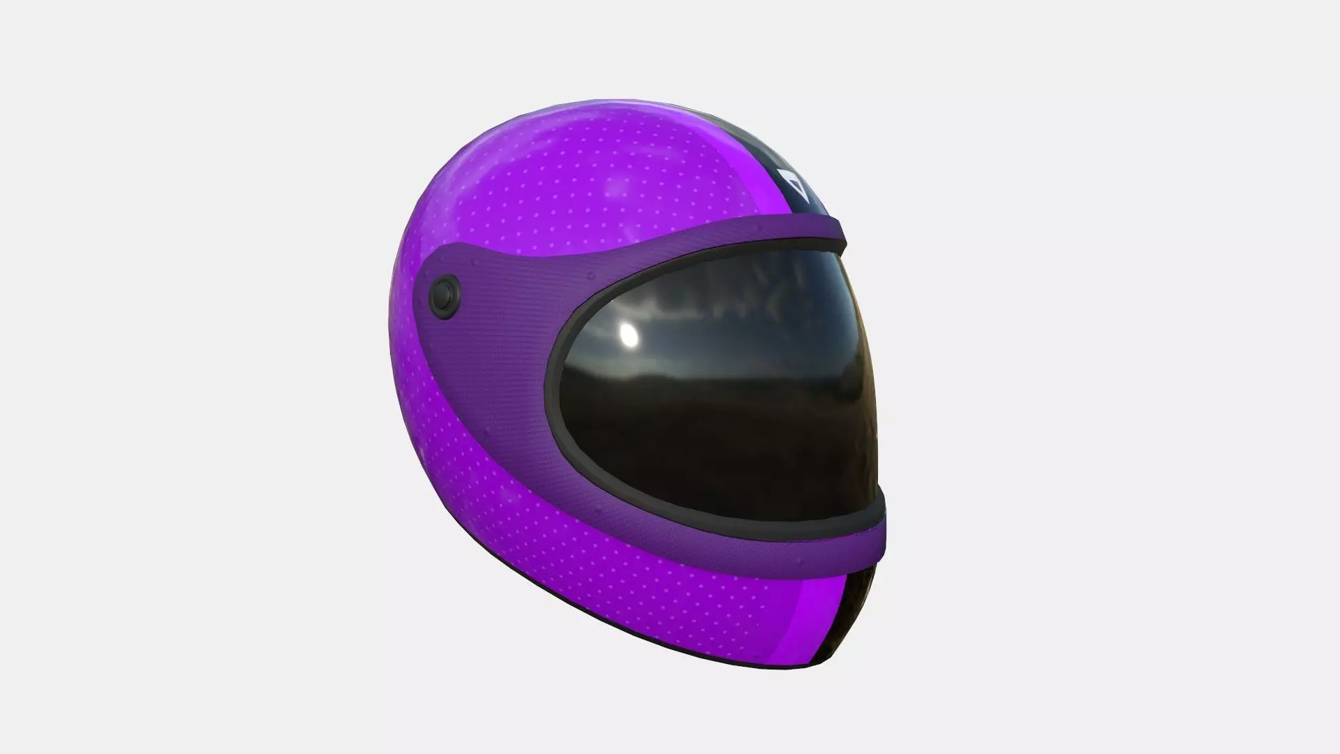 Cartoon Helmet Kart A06 Purple - Character Design Low-poly 3D model_0