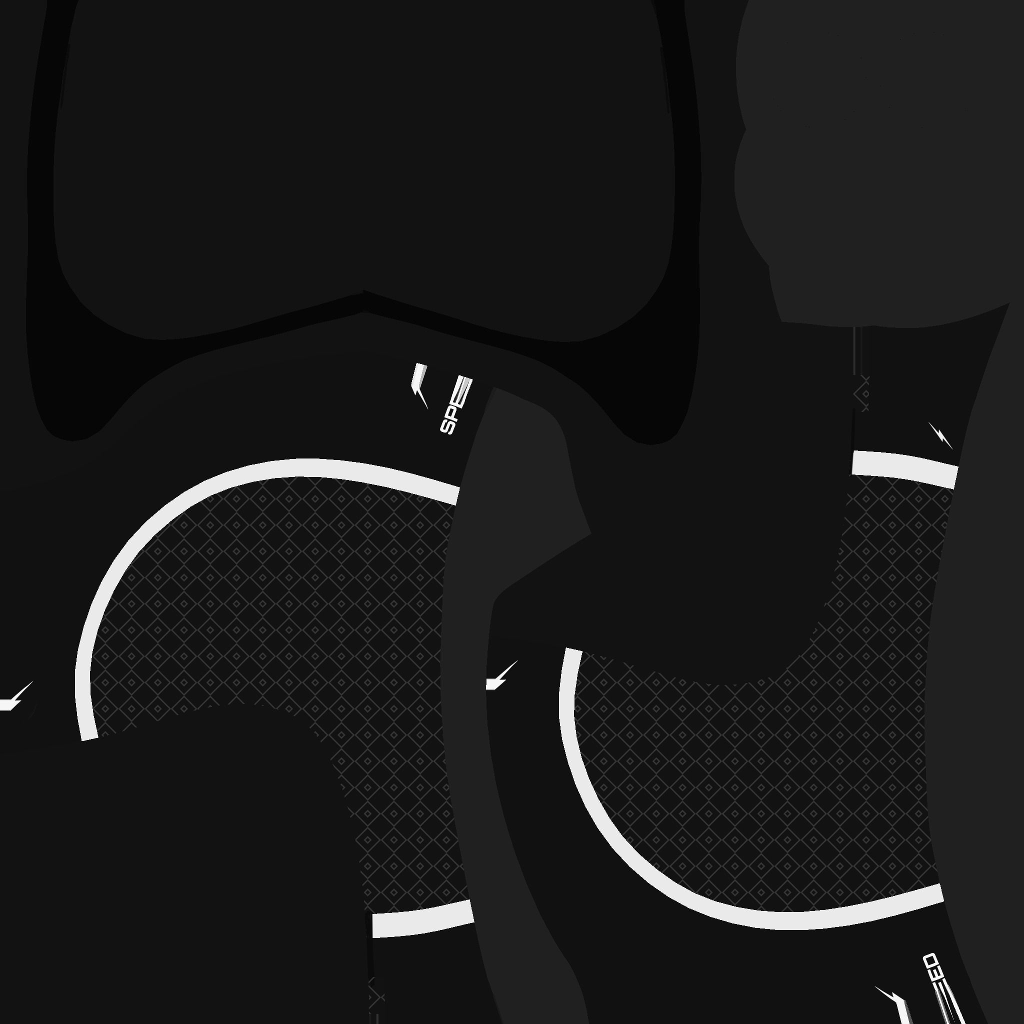 Cartoon Helmet Kart A07 Black - Character Design Low-poly 3D model_17