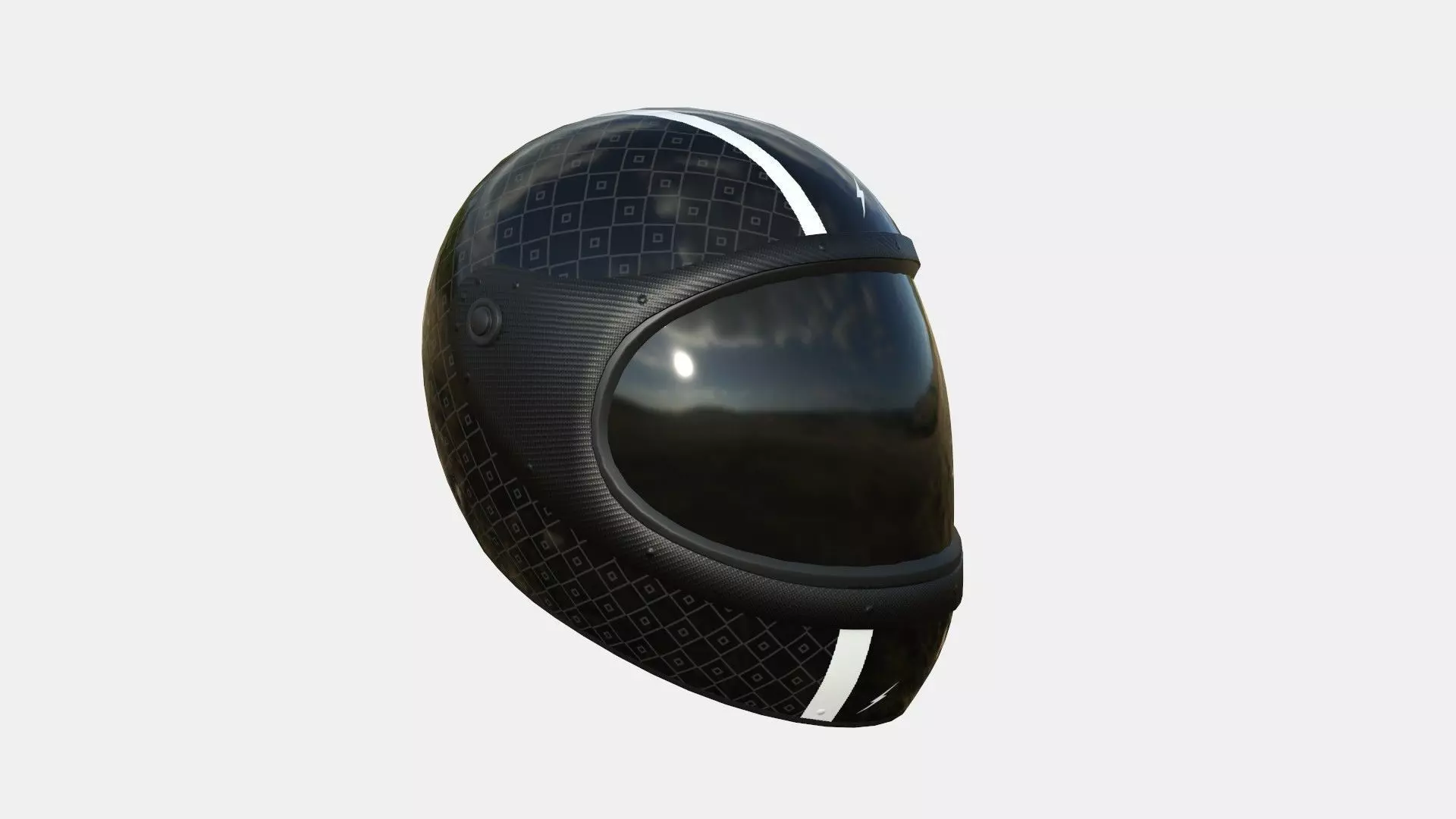 Cartoon Helmet Kart A07 Black - Character Design Low-poly 3D model_0