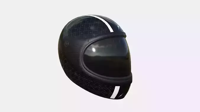 Cartoon Helmet Kart A07 Black - Character Design Low-poly 3D model