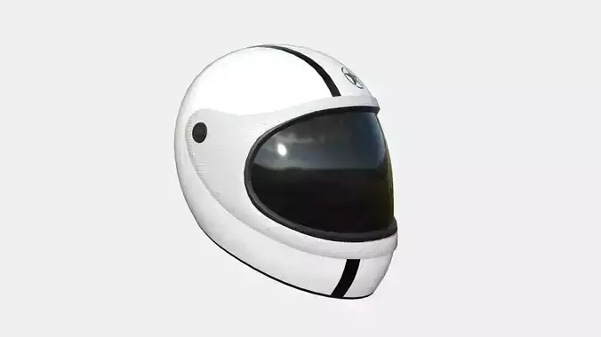 Cartoon Helmet Kart A08 White - Character Design Low-poly 3D model