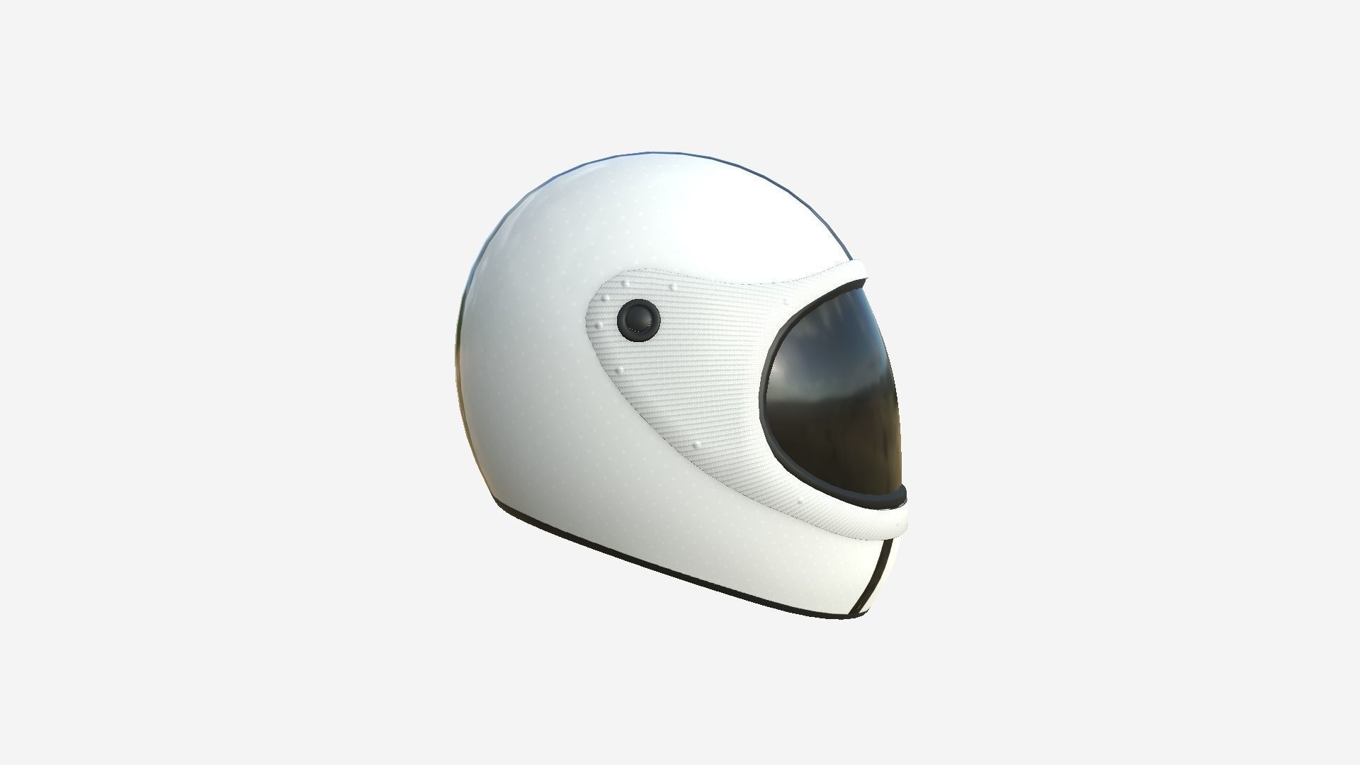Cartoon Helmet Kart A08 White - Character Design Low-poly 3D model_1
