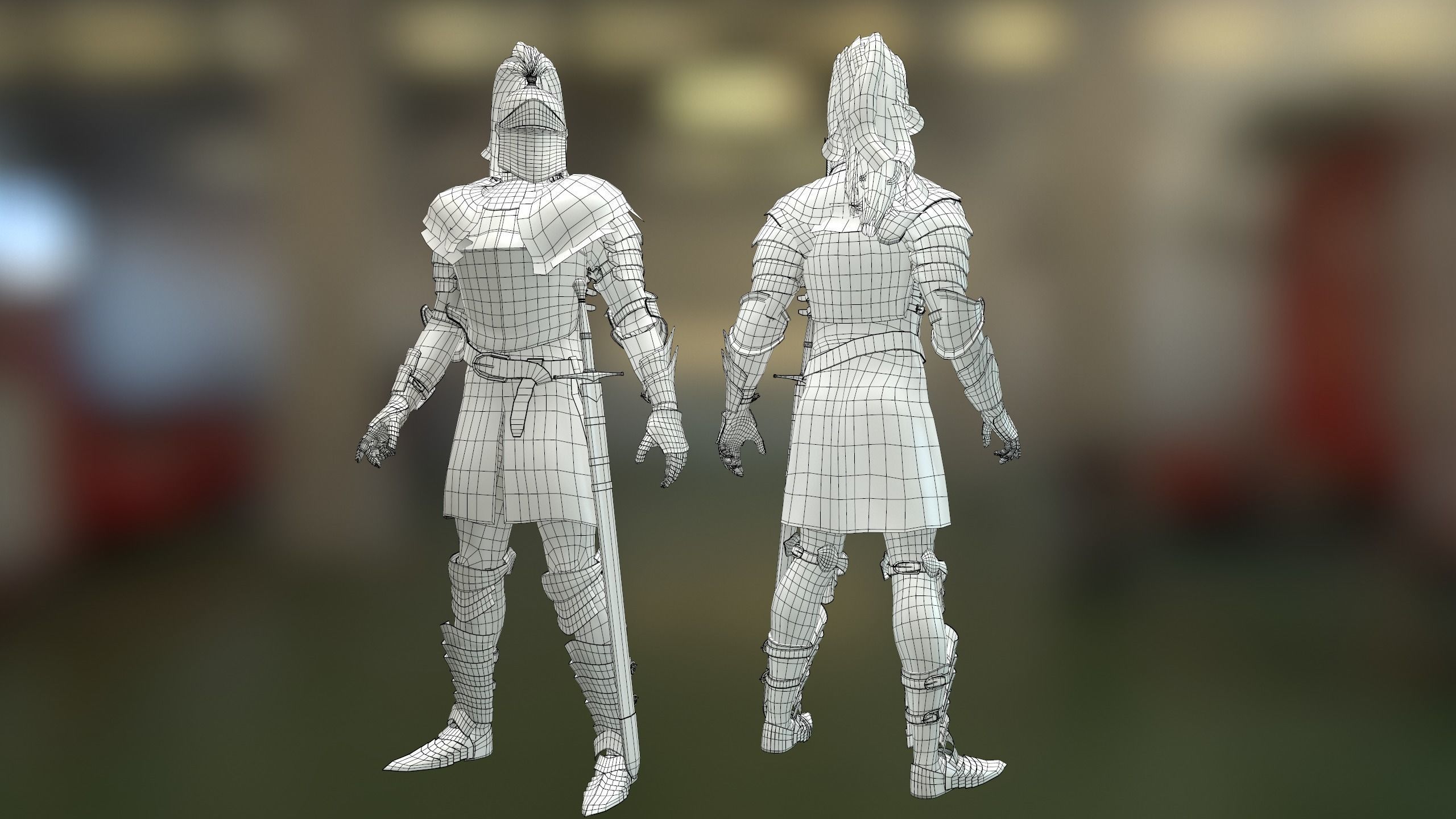 Fantasy Knight Low-poly 3D model_14