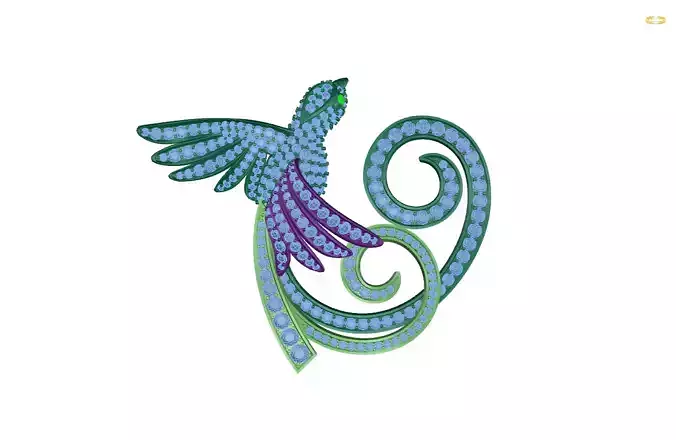 pendant bird in shape of flower