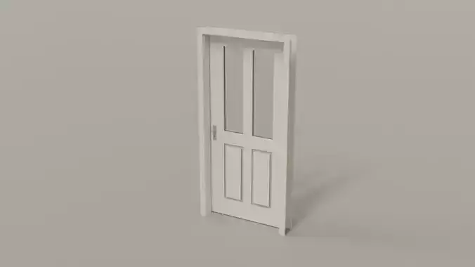 White door V3 Low-poly 3D model