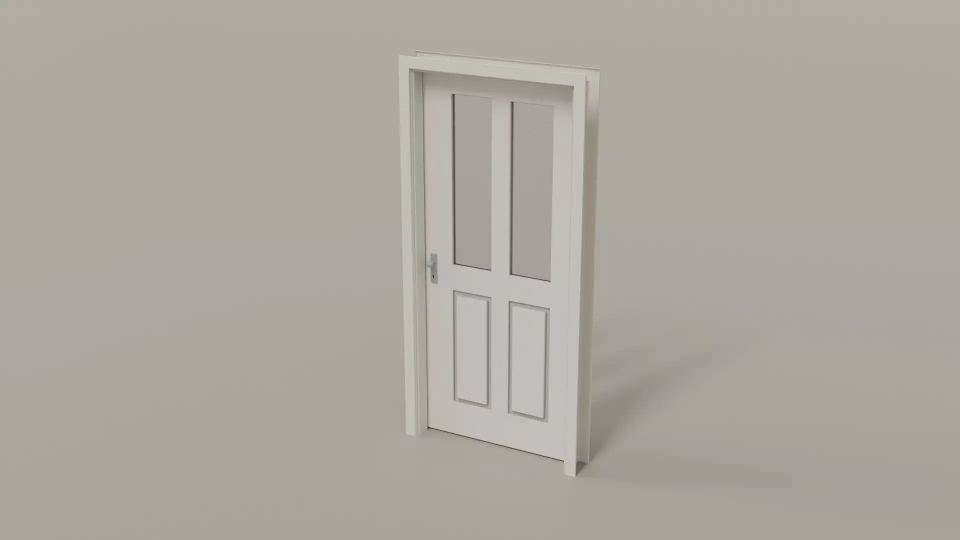 White door V3 Low-poly 3D model
