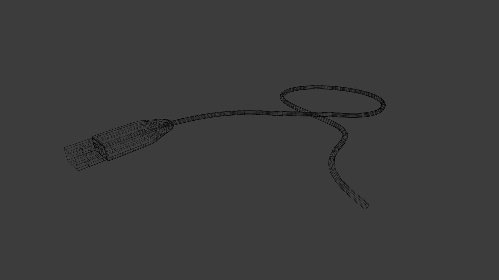 Keyboard device with usb cable Low-poly 3D model_6