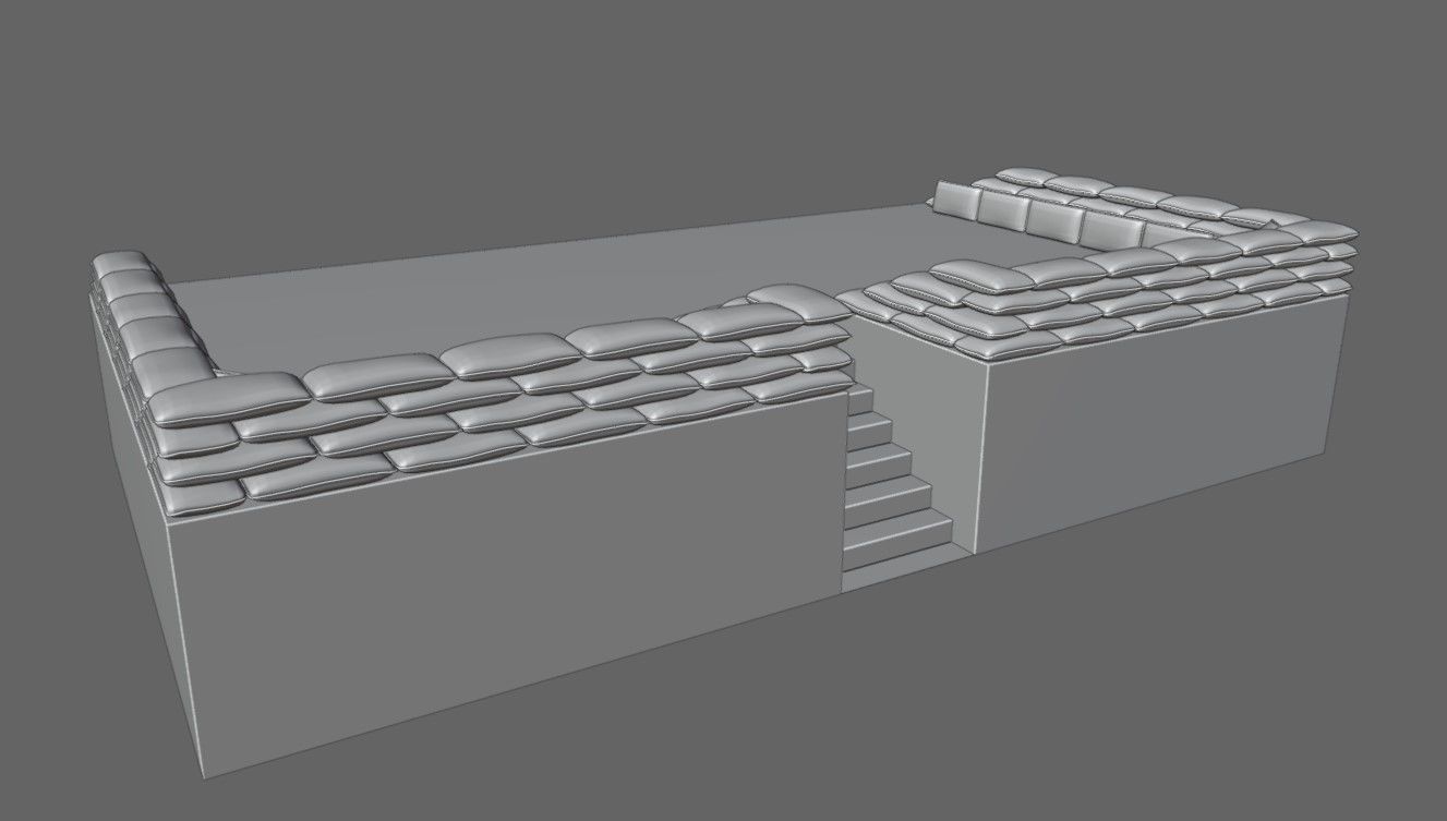 Sand Bag and Ladder - Bunker - Sacos de Areia 3D model_17