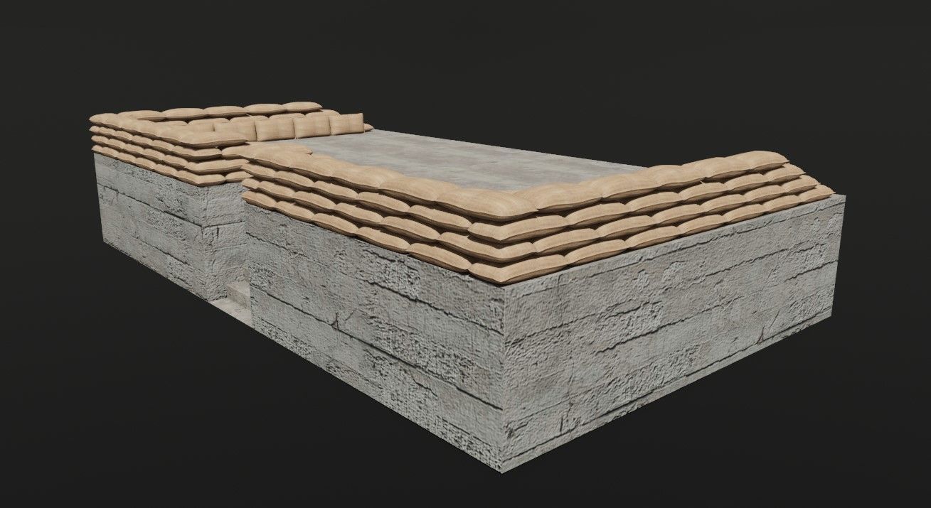 Sand Bag and Ladder - Bunker - Sacos de Areia 3D model_16